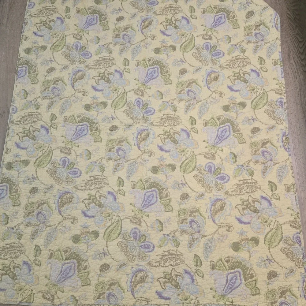 CottageCore VTG Floral Quilt Patchwork 50x60 Pastel Paisley Reversible Grandma